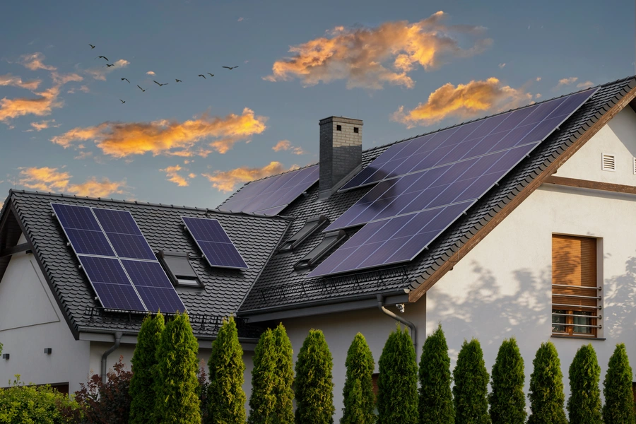 solar panels on house