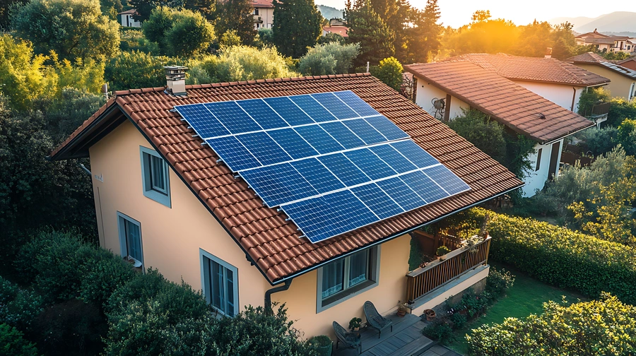 new roof and solar panels