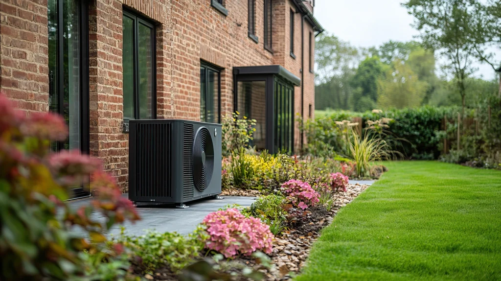 heat pump in garden