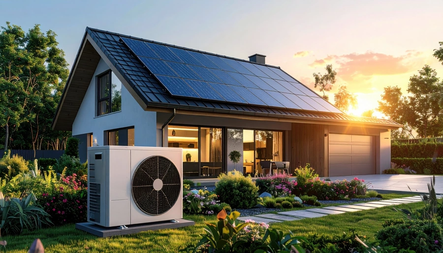 solar panels and heat pumps